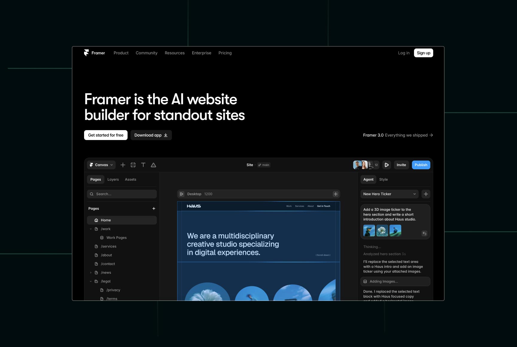 framer website