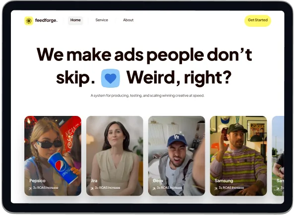 video testimonial grid
